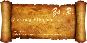 Zsolnay Rikarda névjegykártya